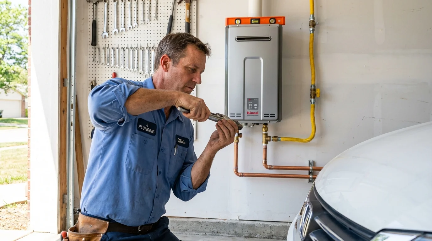 Tankless water heater installation by a Johns Plumbing LLC plumber in Montgomery